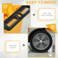 HOMCOM Janitorial Cart with 3 Shelves, Cleaning Cart on Wheels with Rubbish Bag and Mop Holders for Hotel, Housekeeping, Black(m-5)
