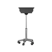 Functional Laptop Cart with Foldable Panel and Open Storage Space, Portable Table for Meeting Rooms, 21″ L x 17.5″ W x 25″ H, Black(m-8)