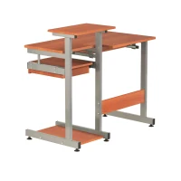 Practical Computer Desk with Slide-Out Keyboard Tray and Elevated Shelf, Ideal Workstation Table for Offices, Bedrooms, 38″ L x 22″ W x 35″ H, Brown(m-10)