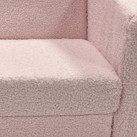 Qaba 2 in 1 Kids Fold Out Chair Convertible Sofa to Lounger w/ Washable Cover for Boys and Girls, Pink(m-8)