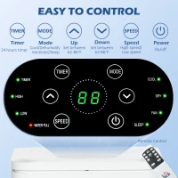 HOMCOM 10000 BTU Portable Air Conditioner Fan w/ Remote for Rooms Up to 441 Sq. Ft., Evaporative Cooler AC Unit White(m-6)