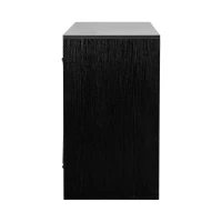 Versatile 6-Drawer Dresser with Water-Resistant Top, Ideal Storage Chest for Bedrooms, Playrooms, Entryways, 44.5" L x 16" W x 26.5" H, Black(m-12)
