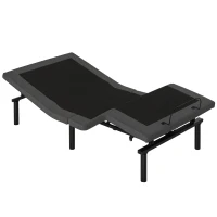 HOMCOM Twin XL Adjustable Bed Frame, Ergonomic Zero Gravity Power Bed Base with Head and Foot Incline, Memory, and Wireless Remote, Gray(m-1)