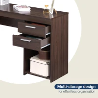 Sleek Espresso Workstation with Open Bottom Shelf, Modern Home Office Computer Writing Desk for Small Space, 47.5" L x 16" W x 30.5" H, Espresso(m-7)