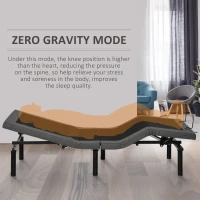 HOMCOM Twin XL Adjustable Bed Frame, Ergonomic Zero Gravity Power Bed Base with Head and Foot Incline, Memory, and Wireless Remote, Gray(m-5)