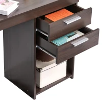 Sleek Espresso Workstation with Open Bottom Shelf, Modern Home Office Computer Writing Desk for Small Space, 47.5" L x 16" W x 30.5" H, Espresso(m-9)