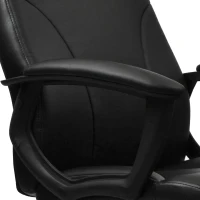 Cozy Office Chair with Flip-Up Arms and TechniFlex Upholstery, Flexible Racer Seat with Locking Tilt Control, 24.5″ L x 27.5″ W x 41″ H, Black(m-6)