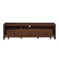 Elegant Hickory TV Stand with 3 Drawers and Cable Management, Modern Media Entertainment Console for Living Room, 70.5" L x 15" W x 20" H, Brown(m-2)
