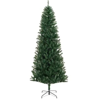 HOMCOM 8' Artificial Christmas Tree, Unlit Xmas Tree with Realistic Branch Tips for Indoor, Home, Holiday, Green(m-1)