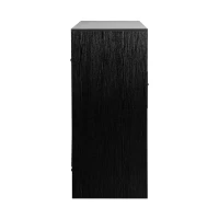 Roomy 8-Drawer Dresser with Water-Resistant Top, Ideal Storage Chest for Bedrooms, Living Rooms, TV Stand, 44.5" L x 16" W x 34.5" H, Black(m-12)