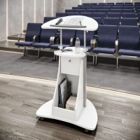 Ergonomic Sit-to-Stand Laptop Cart with Tilting Panel, Storage-Equipped Laptop Stand for Offices, 21.5″ L x 17″ W x 31.5″ H, White(m-1)