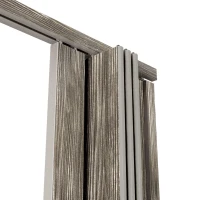 Sleek Foldable Accordion Door with Double-Walled Panels, Space-Saving Interior PVC Sliding Door for Bedroom and Closet, 36" L x 1" W x 80" H, Taupe(m-6)
