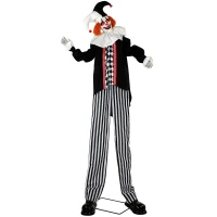 HOMCOM Large Animated Clown Halloween Decorations with Sound Touch Activated, Light Up Eyes, Animated Prop(m-1)
