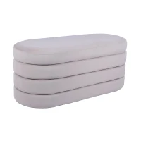 Luxurious Storage Bench with 37" Wide Compartment, Chic Ottoman for Living Rooms, Bedrooms, or Entryways, 40.5" L x 17" W x 17.5" H, Taupe(m-7)