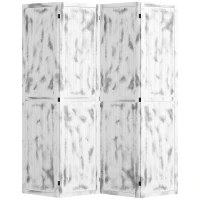 HOMCOM Screen Divider Room Divider Screen with Foldable Design for Indoor Bedroom Office 5.5' Rustic White(m-9)