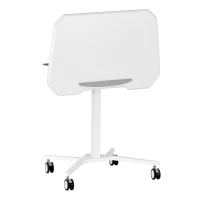 Adjustable Laptop Stand with Top Tilt Control Lever, Mobile Laptop Table for Bedrooms and Living Rooms, 27.5″ L x 18″ W x 30″ H, White(m-8)