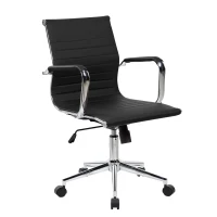 Cozy Office Chair with Flip-Up Arms and TechniFlex Upholstery, Flexible Racer Seat with Locking Tilt Control, 22.5″ L x 23.5″ W x 36″ H, Black(m-8)
