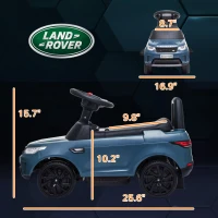 Qaba 2 in 1 Land Rover Licensed 6V Ride on Car Sliding Car Battery Powered Electric Car w/ Headlights Music Horn, Light Blue(m-3)