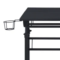 Mobile Writing Desk with Height Adjustment and Headphone Hook, Compact Worktable for Offices and Study Rooms, 35″ L x 23.5″ W x 28″ H, Black(m-10)