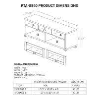 Sleek Durbin TV Stand with Glass Panel Cabinets and Cable Management, Modern Media Sideboard Cabinet for Living Room, 57" L x 15" W x 23" H, Espresso(m-3)