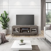 Trendy Grey TV Stand with Storage Cabinet and Cable Management, Modern Media Console Center for Living Room, 53" L x 15.5" W x 19" H, Grey(m-1)
