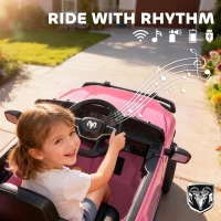 Qaba 12V Kids Ride on Car, Licensed Dodge RAM 3500 Ride on Toys with Dual Motors, Remote Control for Toddlers, Pink(m-7)