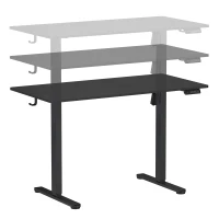 Sleek Electric Standing Desk with Memory Presets and Hooks, Height Adjustable Sit to Stand Computer Desk for Home Office, 47.5'' L x 23.5'' W x 28'' H, Black(m-12)