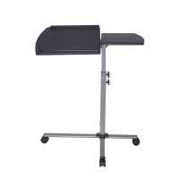 Ergonomic Rolling Laptop Cart with Two Safety Edge-Stoppers, Functional Laptop Stand with Stationary Writing Panel, 30″ L x 22.5″ W x 29.5″ H, Black(m-8)