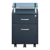 Compact File Cabinet with Hanging Drawers and Locking Design, Locking Storage Unit for Offices and Study Rooms, 15.5" L x 17.5" W x 24" H, Black(m-2)