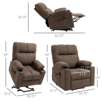 HOMCOM Lift Chair Recliners for Elderly with Footrest, Coffee(m-3)