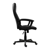 Cozy Office Chair with Flip-Up Arms and TechniFlex Upholstery, Flexible Racer Seat with Locking Tilt Control, 24.5″ L x 27.5″ W x 41″ H, Black(m-8)