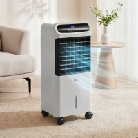 HOMCOM 3-In-1 Ice Cooling Fan, Mobile Evaporative Air Cooler with Remote, Timer, Oscillating for Home Office, Bedroom, Gray(m-2)