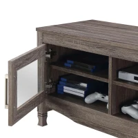 Trendy Grey TV Stand with Storage Cabinet and Cable Management, Modern Media Console Center for Living Room, 53" L x 15.5" W x 19" H, Grey(m-6)