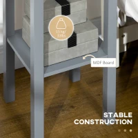 HOMCOM 2-Tier Nightstand, Side Table with Drawer and Shelf for Living Room or Bedroom, Set of 2, Gray(m-5)