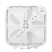 Powerful 20" Box Fan with 3 Adjustable Speed Settings, Lightweight High-Velocity Air Circulation Floor Fan for Home, 21" L x 4" W x 21" H, White(m-12)