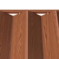 Stylish Foldable Accordion Door with Magnetic Close Latch, Space-Saving Interior PVC Sliding Door for Closet, 32" L x 0.5" W x 80" H, Walnut(m-5)