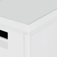 Stackable Storage Boxes with Secure Lids and Built-In Handles, Foldable Containers for Home or Office Organization, 13" L x 16" W x 10.5" H, White(m-7)