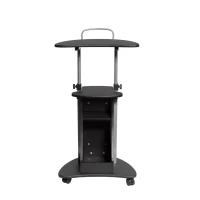 Adjustable Sit-to-Stand Laptop Cart with Dual Adjustment Knobs, Mobile Workstation for Offices, 21" L x 16″ W x 28″ H, Black(m-2)