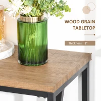HOMCOM 47.75 Inch Bar Table with Metal Legs, Rustic Industrial Pub Table with Large Tabletop for Home Bar, Kitchen or Dining Room, Brown(m-15)