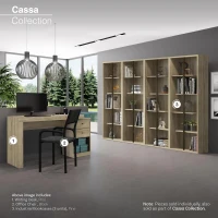 Sleek Expandable Desk with 2 Drawers and Open Bottom Shelf, Modern Home Office Computer Writing Table for Apartment, 47.5" L x 18" W x 29.5" H, Brown(m-4)