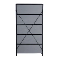Spacious 5-Drawer Dresser with Water-Resistant Top, Ideal Storage Chest for Bedrooms, Playrooms, Entryways, 22.5" L x 15.5" W x 43" H, Black(m-13)