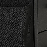 Modern L-Shaped Desk with 2 Drawers and Fabric Organizer, Contemporary Corner Computer Desk for Home Office, 55" L x 46.5" W x 29.5" H, Black(m-5)