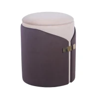Practical Ottoman with 13" W Storage Compartment, Multi-Use Stool for Vanity Stool, Footrest, Extra Seating, 14.5" L x 14.5" W x 17.5" H, Brown(m-8)
