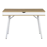 Modern Computer Desk with Accessory-Storage Compartment, Ideal Laptop Table for Bedrooms and Study Rooms, 45" L x 21.5" W x 30" H, Brown(m-2)