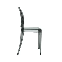 Set of 4 Ghost Chairs with Durable Acrylic Construction, Ideal Event Chairs for Formal Events and Casual Gatherings, 14.5" L x 20" W x 35.5" H, Gray(m-7)