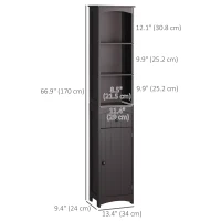 HOMCOM Tall Bathroom Cabinet Storage Organizer, Linen Tower with Shelves and Drawer(m-3)