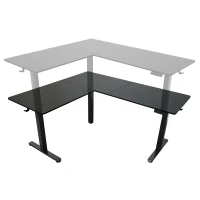 Sleek L-Shaped Standing Desk with 3 Memory Presets and Hooks, Height Adjustable Electric Computer Desk for Home Office, 63'' L x 55'' W x 28'' H, Black(m-13)
