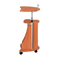 Adjustable Sit-to-Stand Laptop Cart with Dual Adjustment Knobs, Mobile Workstation for Offices, 21" L x 16″ W x 28″ H, Brown(m-10)