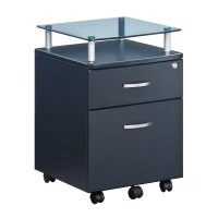 Compact File Cabinet with Hanging Drawers and Locking Design, Locking Storage Unit for Offices and Study Rooms, 15.5" L x 17.5" W x 24" H, Black(m-8)