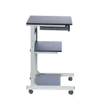 Heavy-Duty Laptop Cart with Single Drawer and Open Shelf, Compact Rolling Laptop Desk for Dorms or Homes, 21.5" L x 20.5" W x 30" H, Black(m-9)
